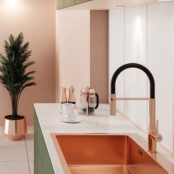 Μπαταρία νεροχύτη Pola Rose Gold BAP 878D LAVEO